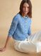 Sky blue cotton blend cardigan regular fit with knitted design_0