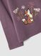 T-shirt roxa em algod&atilde;o org&acirc;nico puro com gola subida e estampado de animais_2