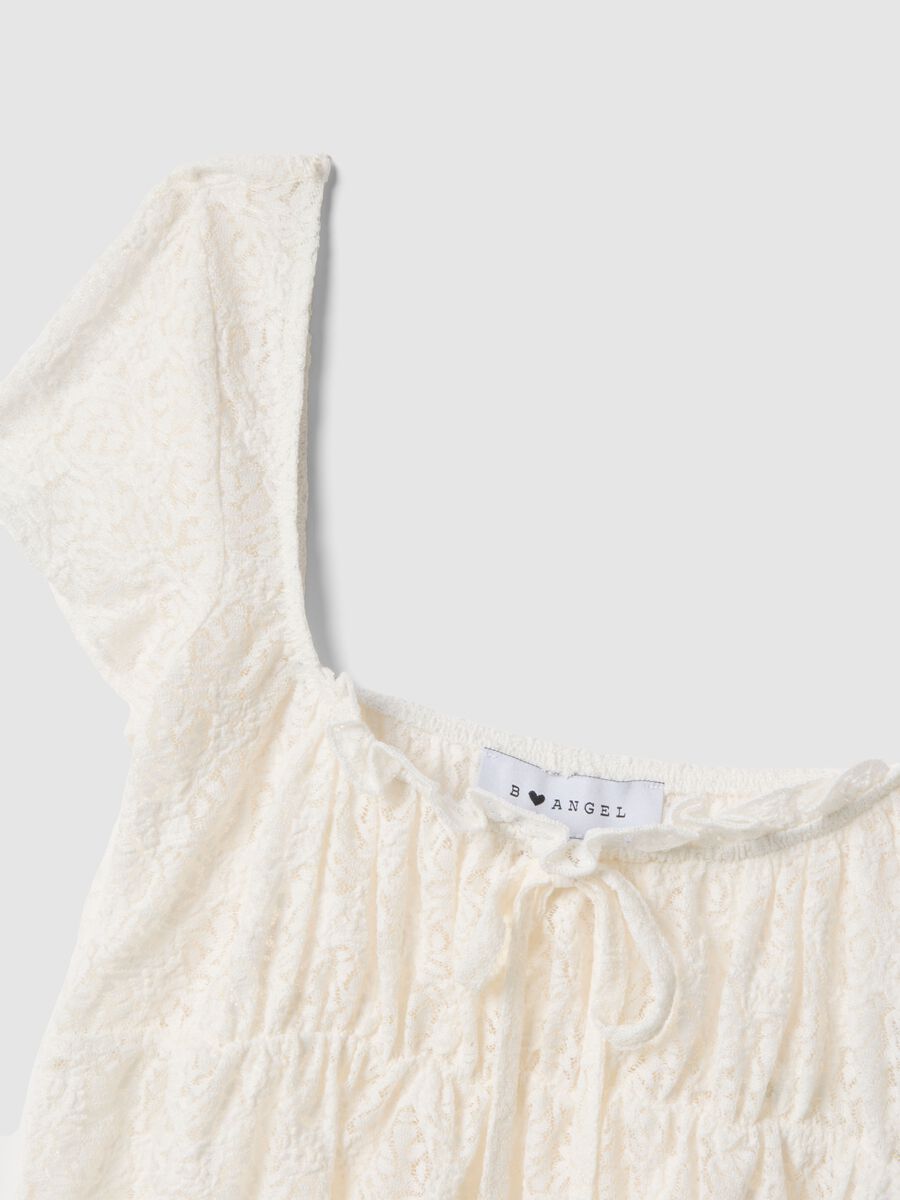 White lace t-shirt regular fit with bow_5