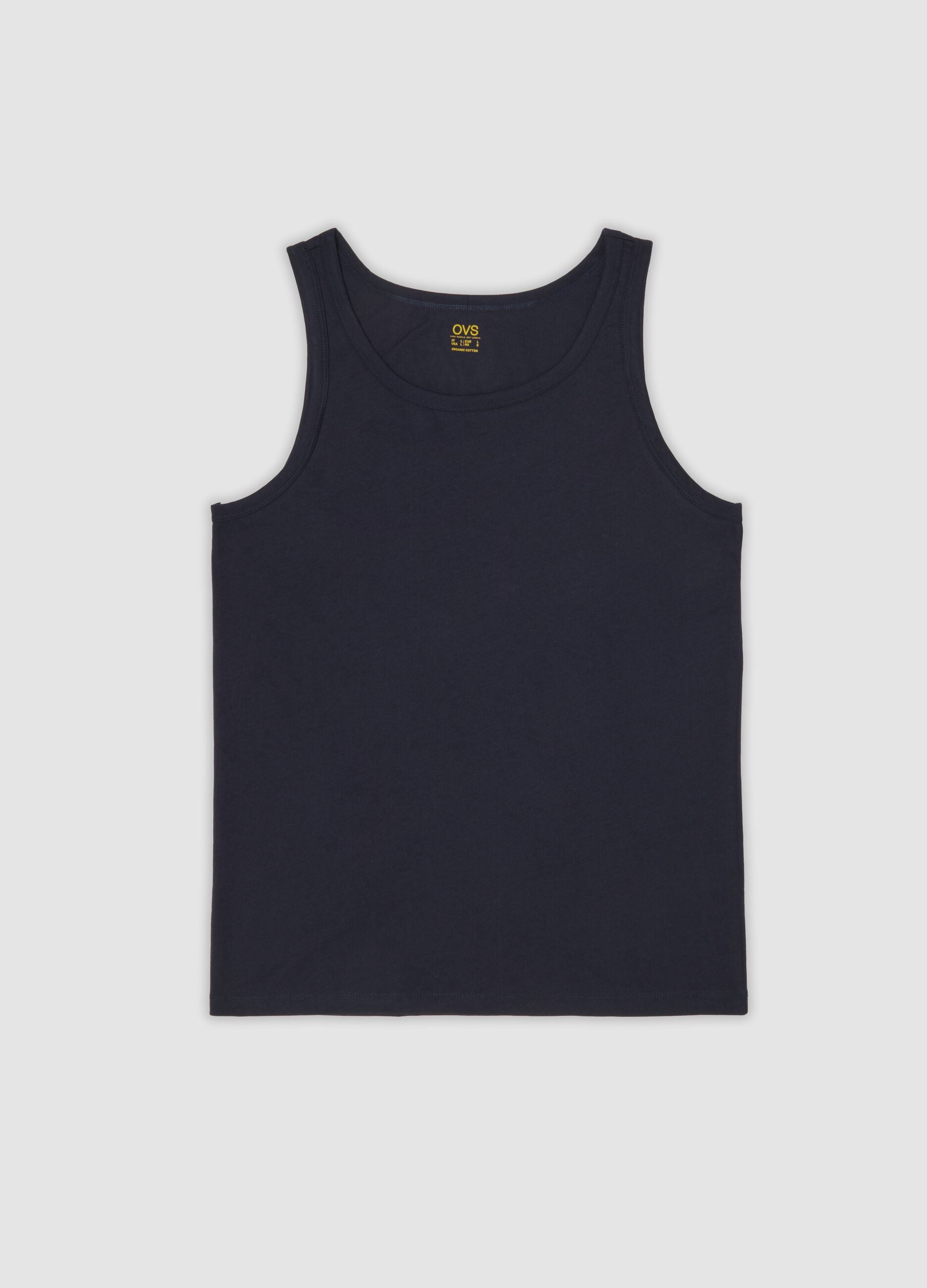 Blue regular-fit vest in pure organic cotton