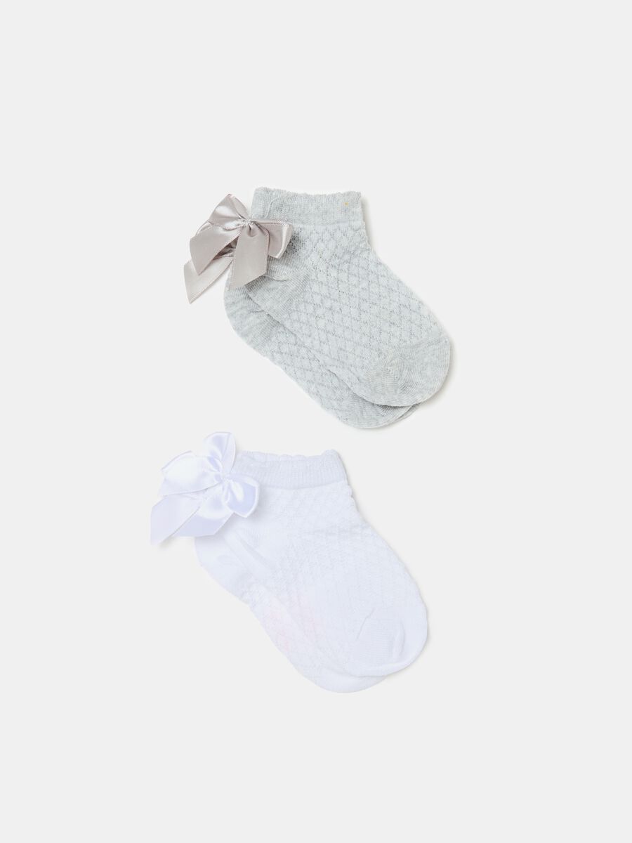 Two-pack socks in organic cotton with bow_0