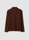 Brown long-sleeved pure cotton polo_2