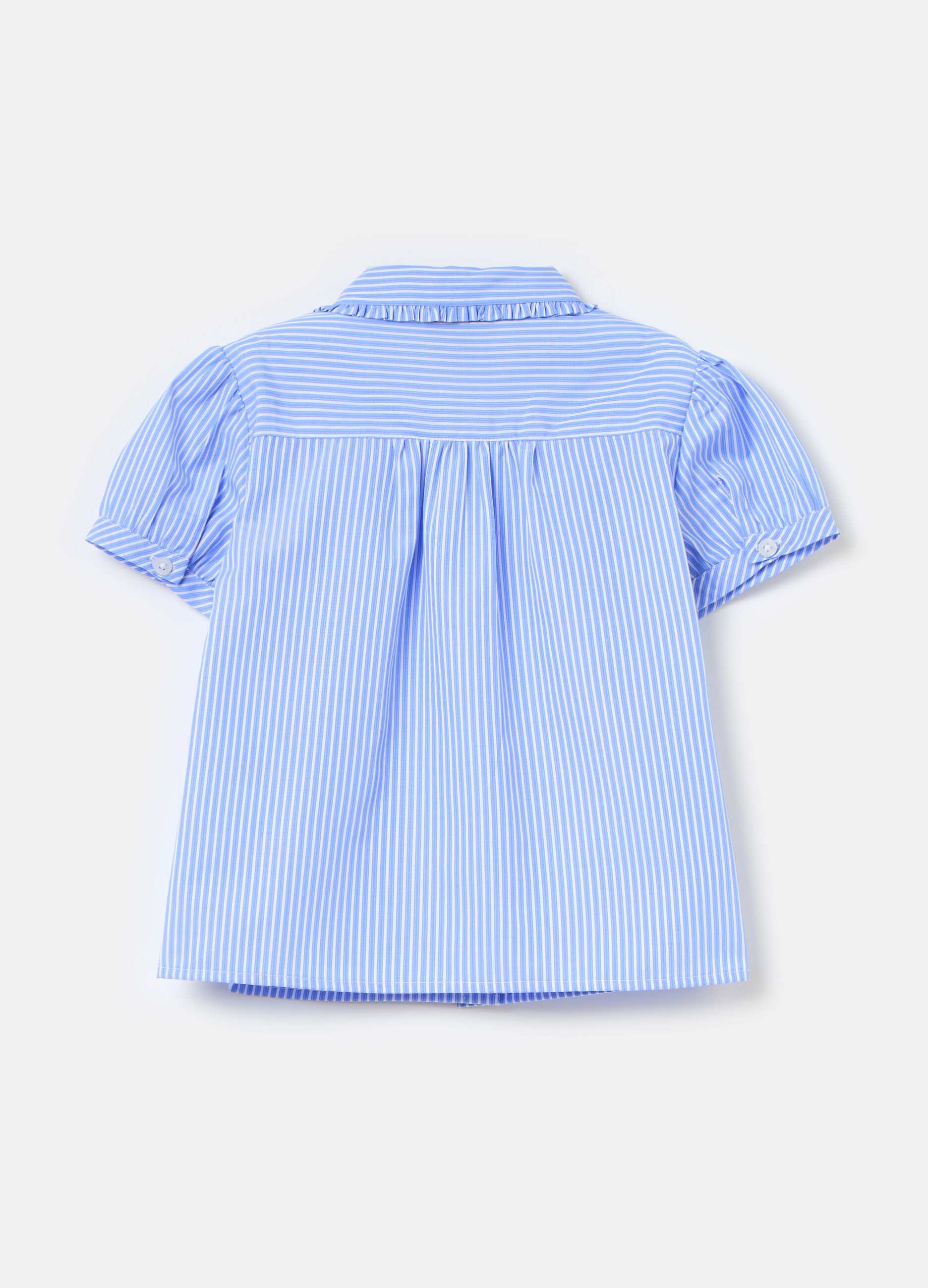 Short-sleeved shirt with striped pattern