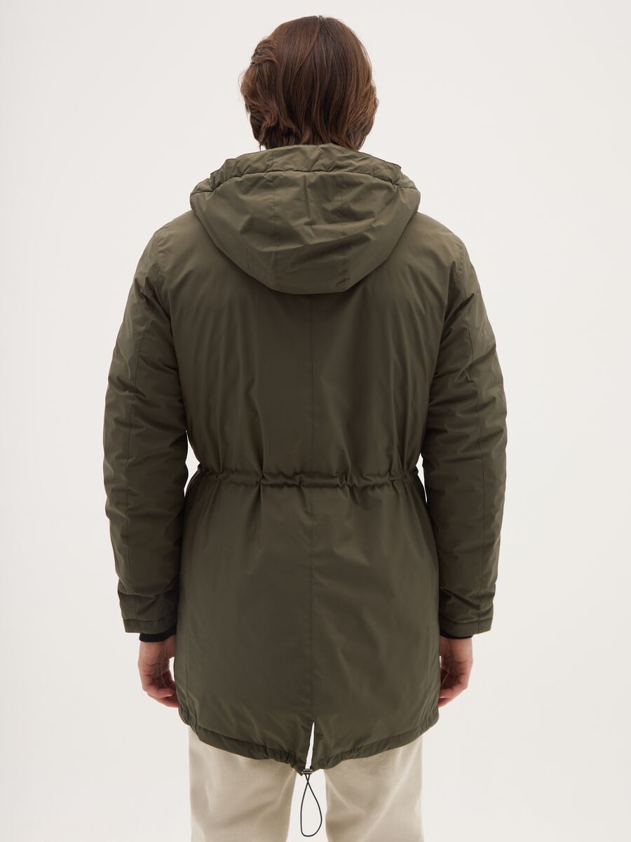 Green padded parka regular fit with hood and zip_2