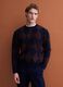 Blue and brown stretch wool jacquard jumper, regular fit_2