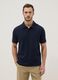 Regular fit blue stretch cotton polo_0