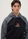 Black cotton-blend hoodie with PlayStation print_2