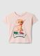 T-shirt rosa de algod&atilde;o puro para menina regular fit com estampado_0