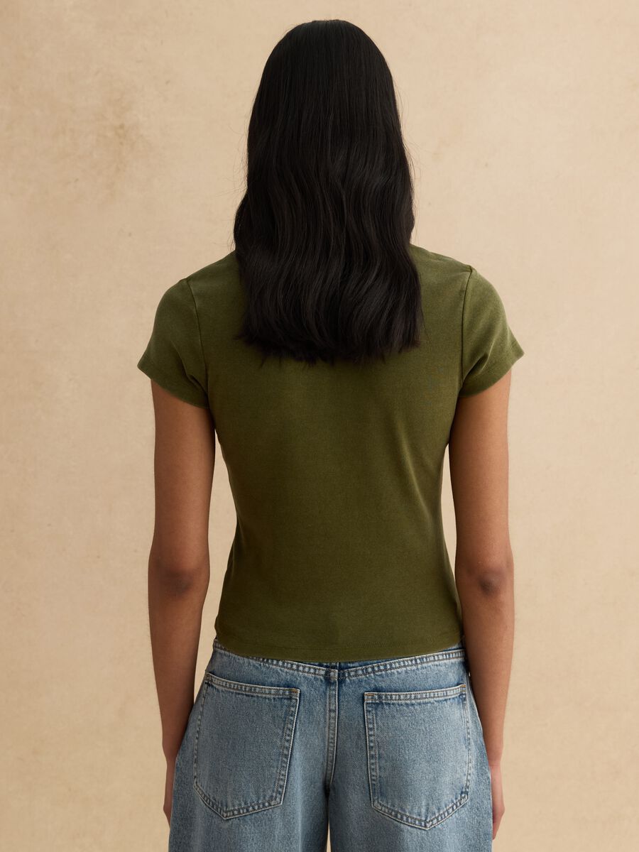 Fitted stretch cotton green t-shirt_3