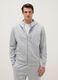 Grey regular fit hoodie with front zip collar_1