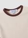 Beige fitted stretch cotton T-shirt with contrast trims_1