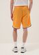Orange regular fit sports shorts with white and black details_2