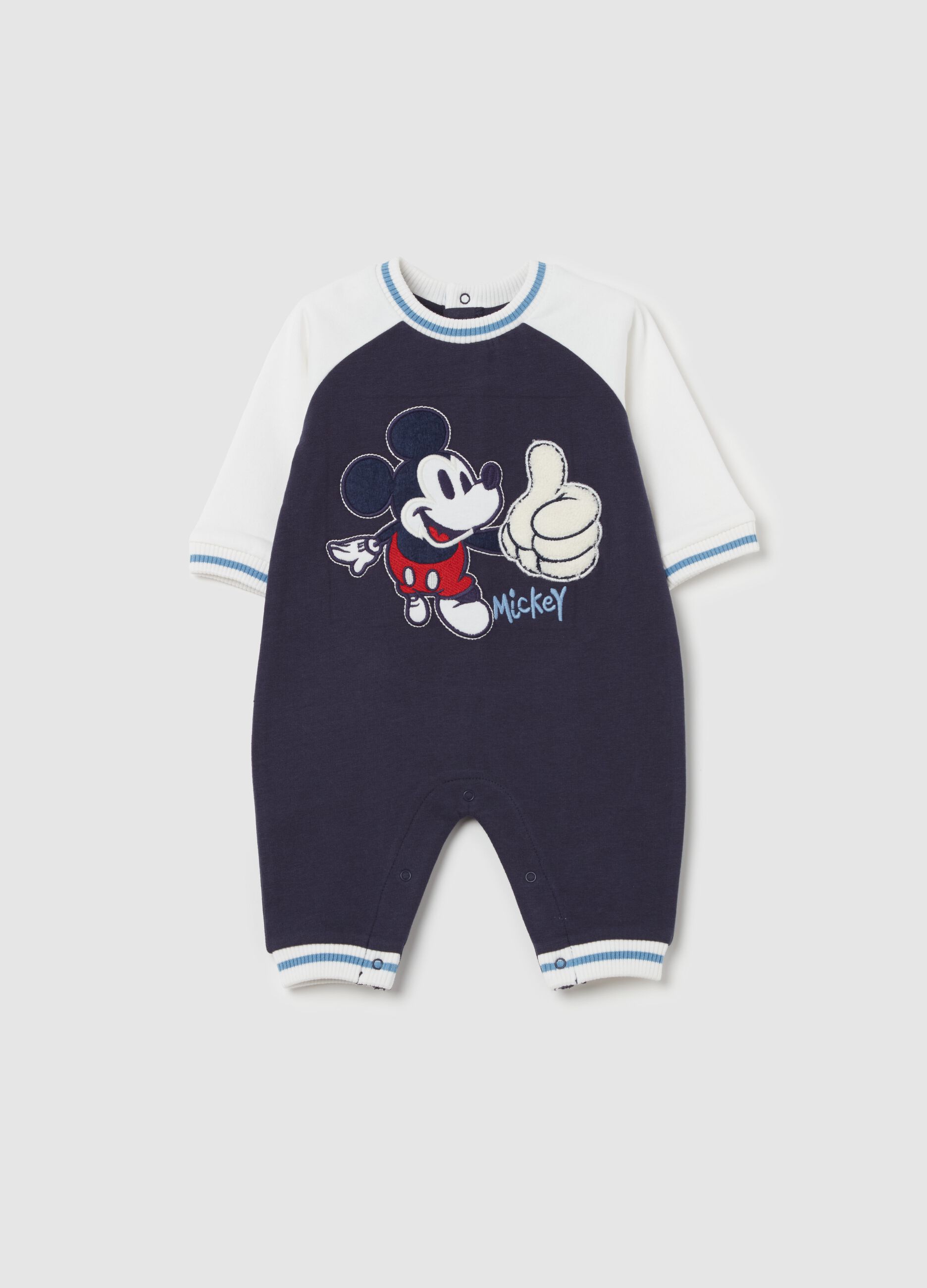 Organic cotton onesie with Mickey Mouse patch