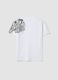 White pure cotton kids' oversized fit t-shirt with snake_1