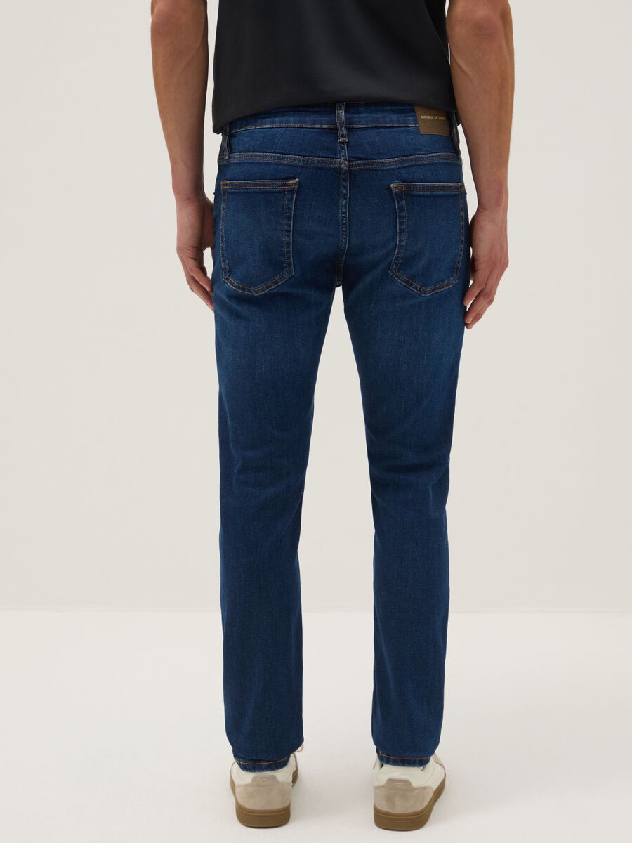 Skinny fit blue stretch cotton jeans_2
