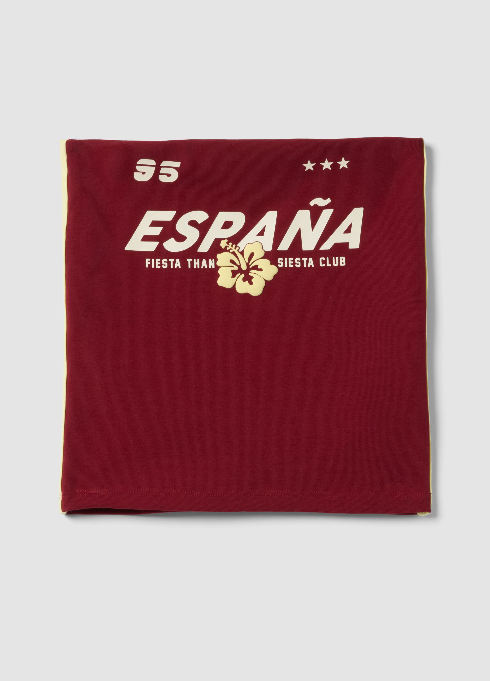 Red bandeau top in stretch cotton