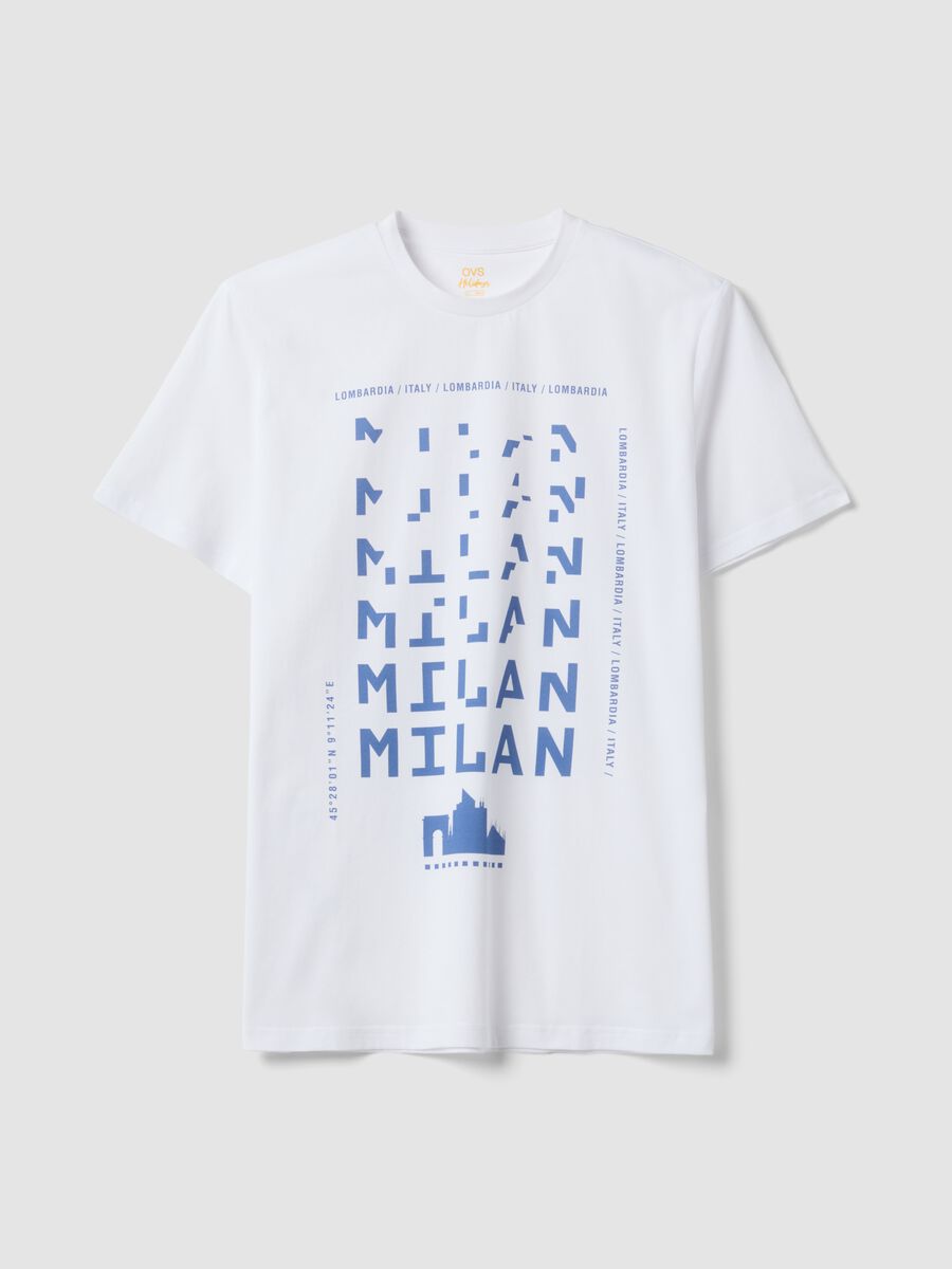 Wei&szlig;es T-Shirt aus reiner Baumwolle mit Print, Regular Fit_4