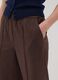 Jogger The Iconic Pants marroni wide leg in viscosa elasticizzata_3