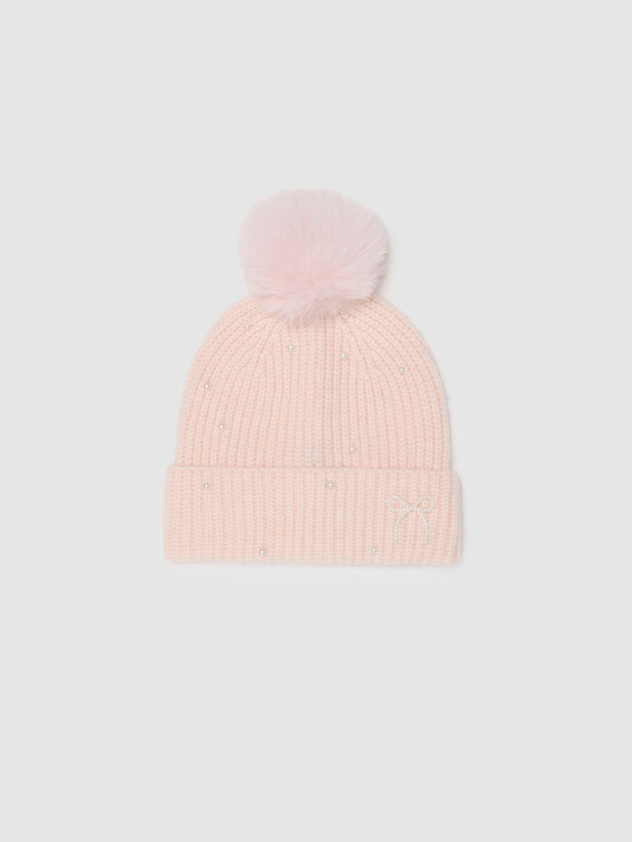 Pink Beanie with Pom Pom_0