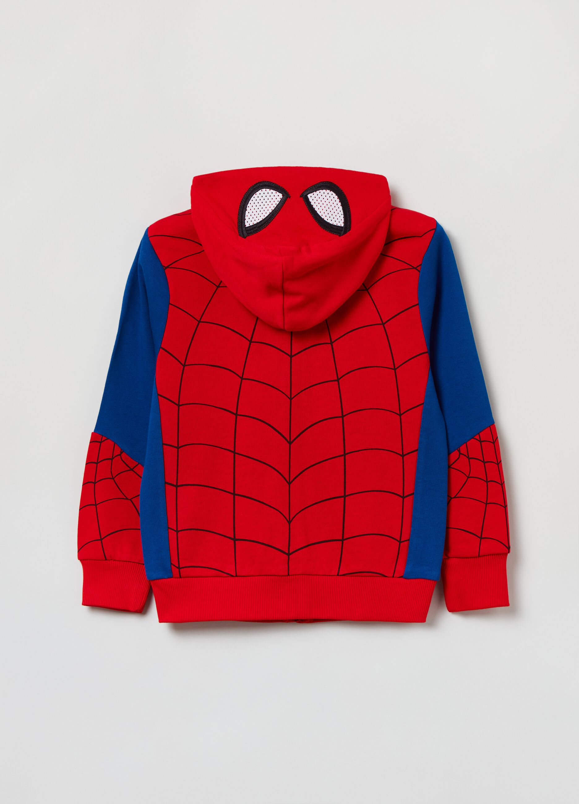 Full-zip sweatshirt with hood and Spider-Man print_1