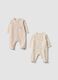 2er-Pack beige Strampler aus reiner Bio-Baumwolle mit Mickey & Friends-Prints_0