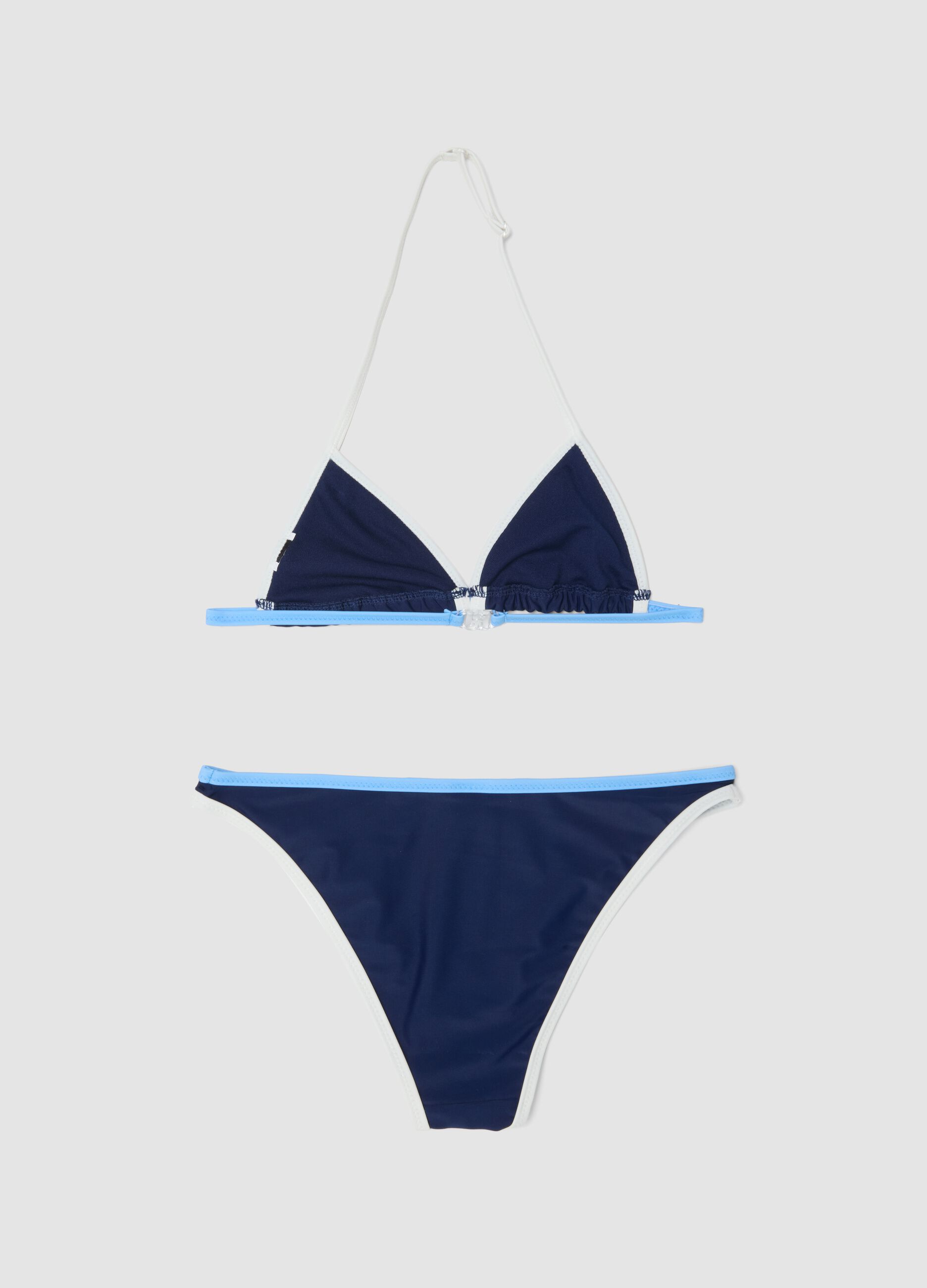 Blauer Triangel-Bikini f&uuml;r M&auml;dchen