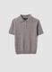 Taupe-grey pure wool polo-collar jumper, regular fit_4