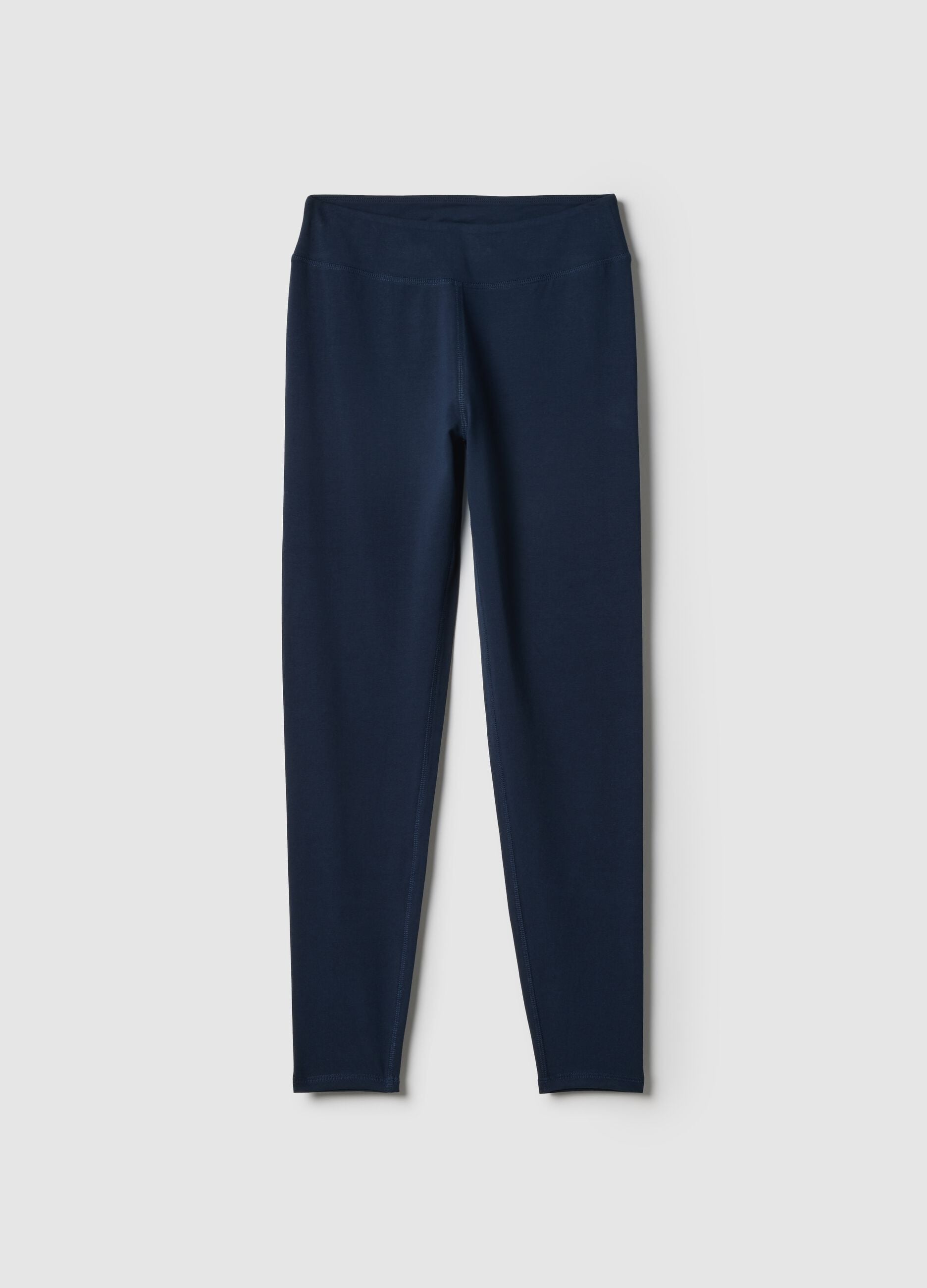 Blaue Slim Fit Stretch-Baumwoll-Leggings