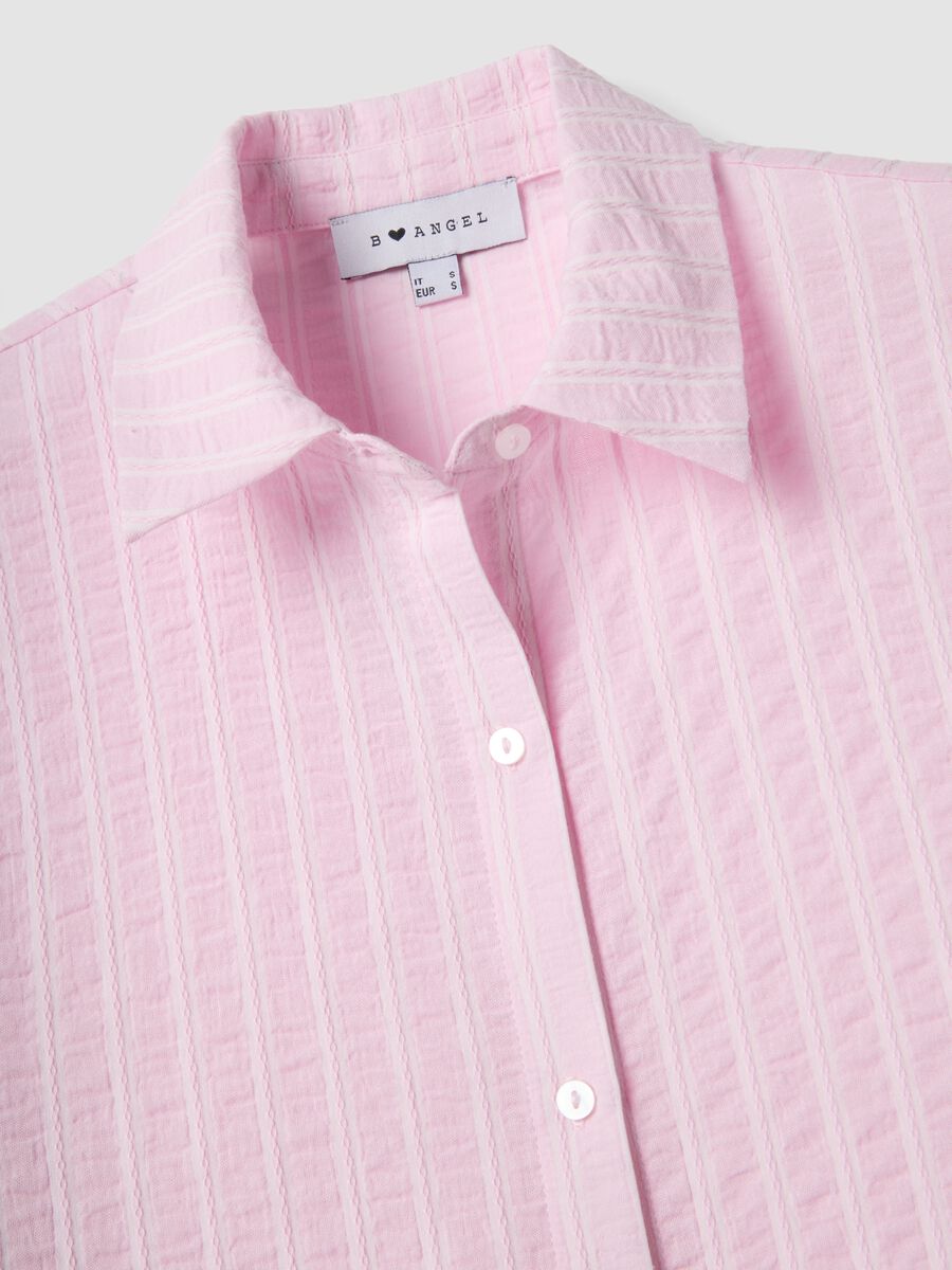 Multicolour stripe pure cotton oversized fit shirt_5