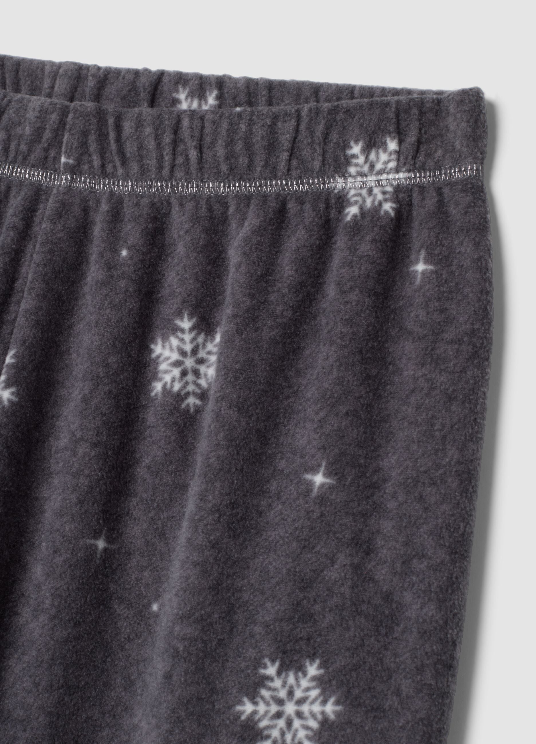 Dark grey marl snowflake print regular-fit pyjama trousers