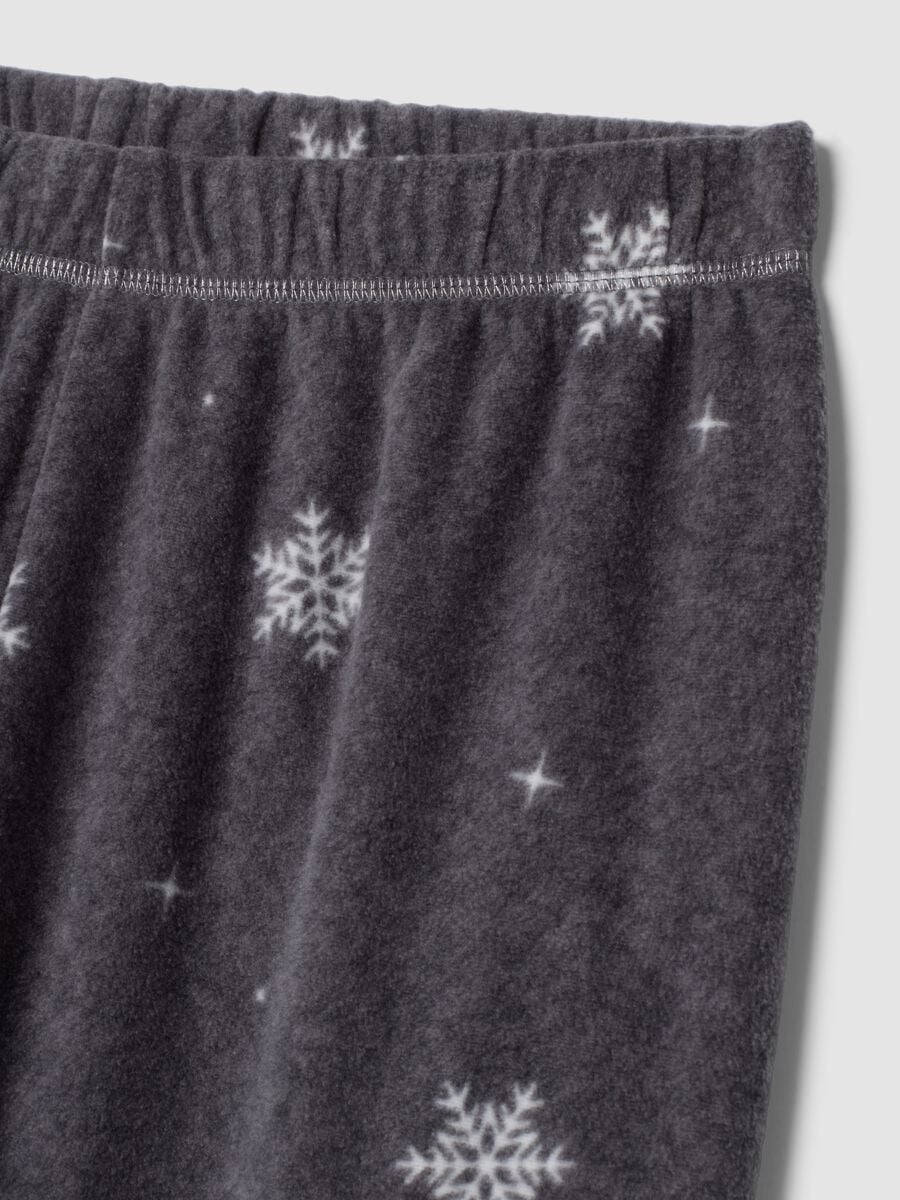 Dark grey marl snowflake print regular-fit pyjama trousers_1