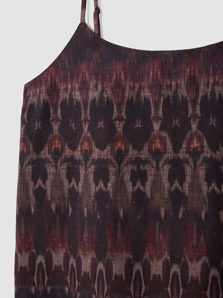 Purple cotton-linen blend dress with slim straps_1