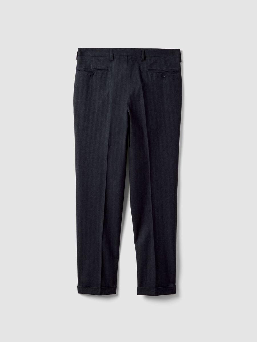 Blue trousers in stretch viscose and wool_2