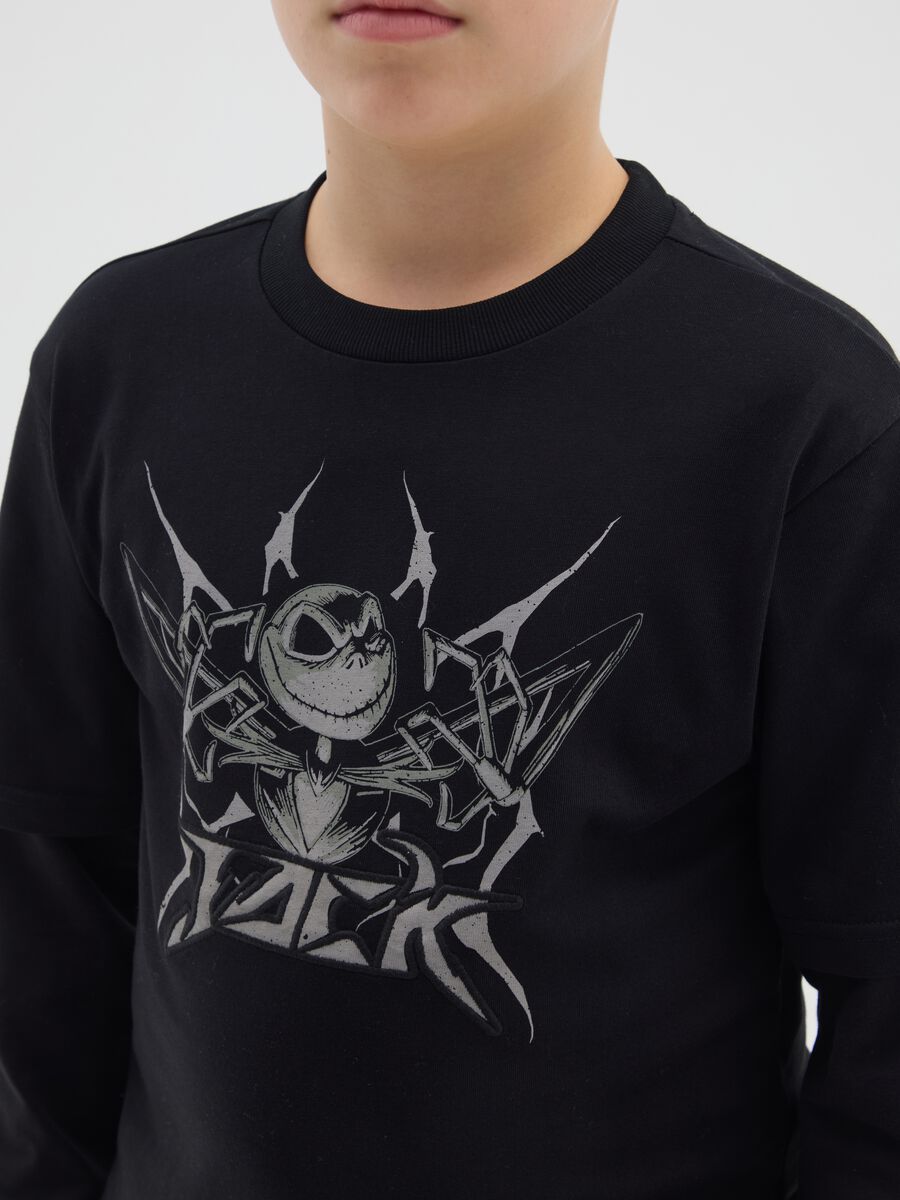 Black long-sleeved pure cotton T-shirt_2