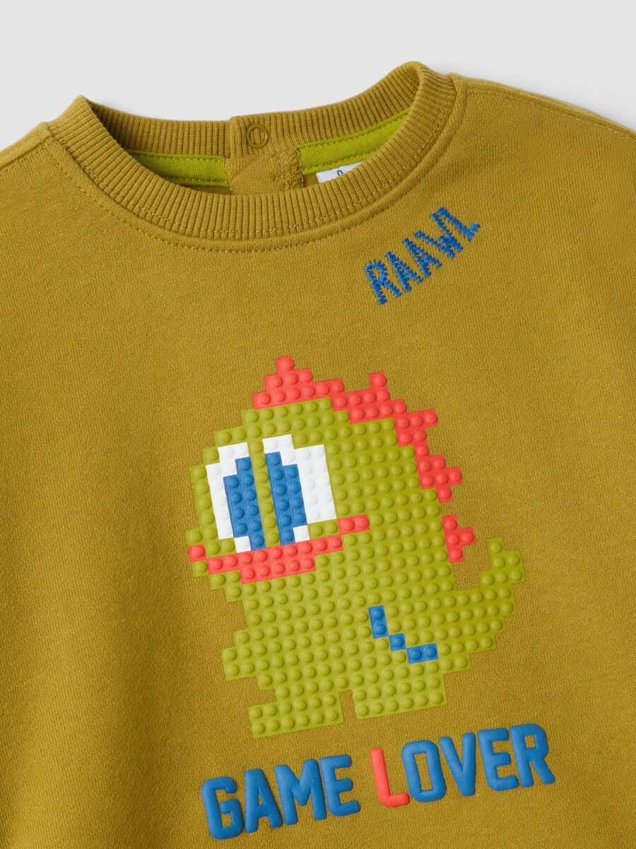 Ecru crew-neck sweatshirt in pure organic cotton_3