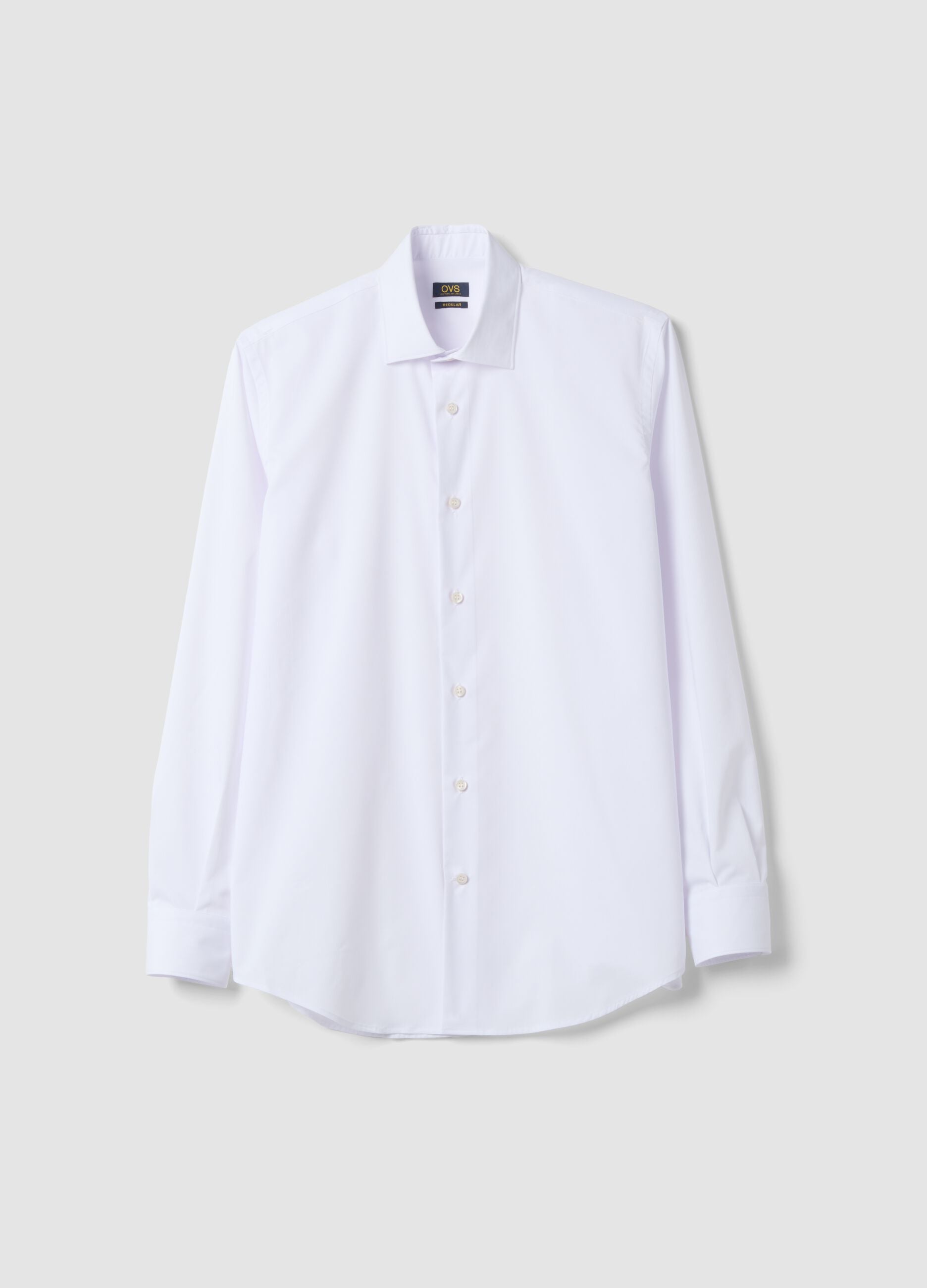 Camicia bianca in popeline di misto lyocell easy iron regular fit