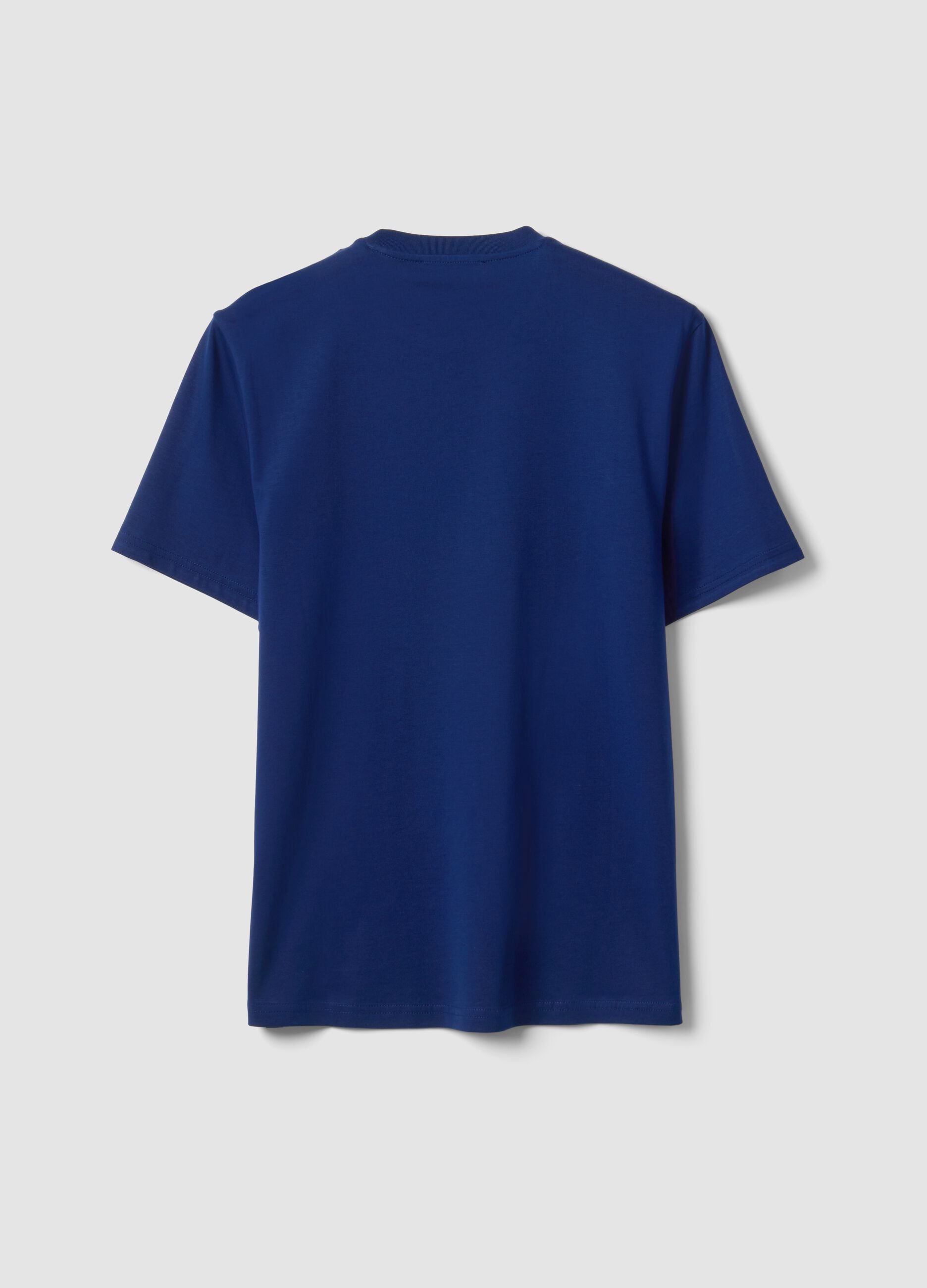Blue Supima cotton crew-neck T-shirt, regular fit