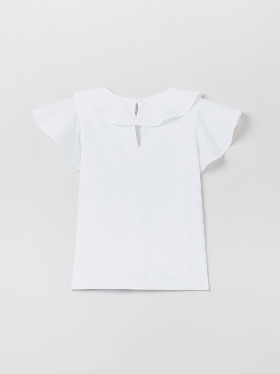 T-shirt with round neck and frills_1