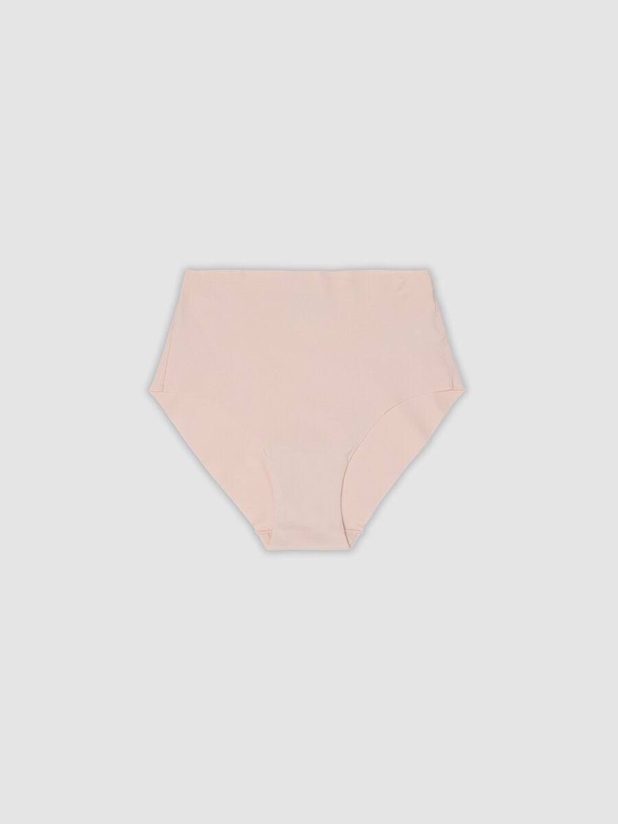 Slip rosa a vita alta in cotone organico elasticizzato_0