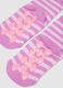 Girl's short multicolour striped cotton blend socks with print_1