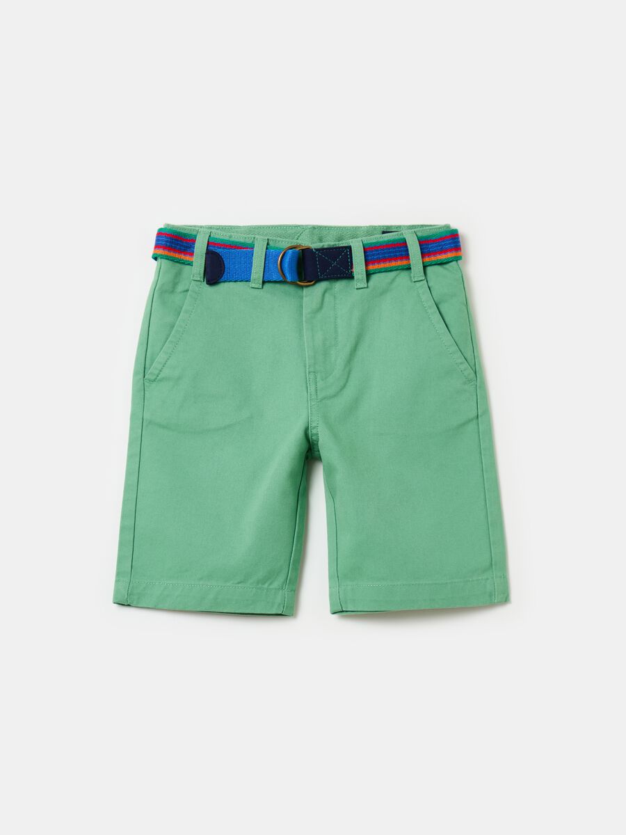 Cotton Bermuda shorts with belt_4