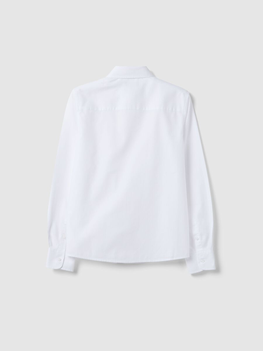Boy's White Pure Cotton Shirt, Regular Fit_1