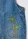 Boys' regular-fit blue denim dungarees in cotton blend with embroidery_2