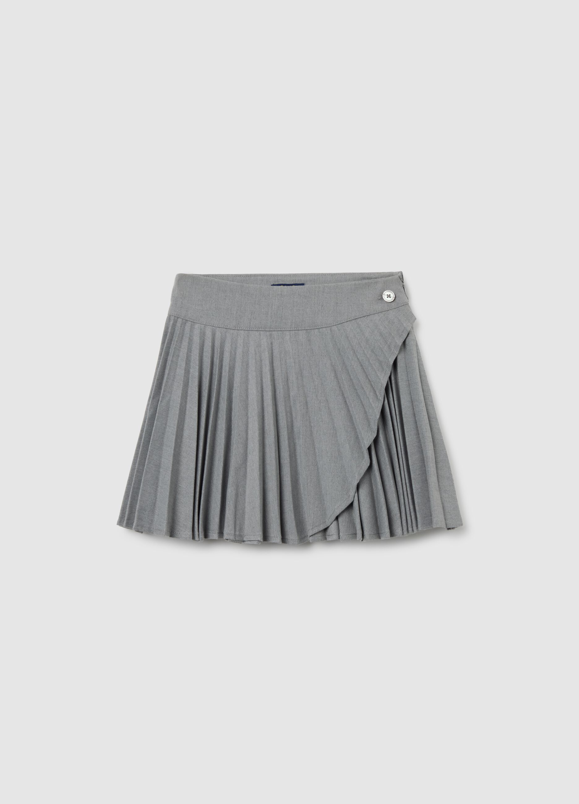 Grey pleated skirt for girls