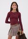Red stretch organic cotton T-shirt with ribbed neckline_1