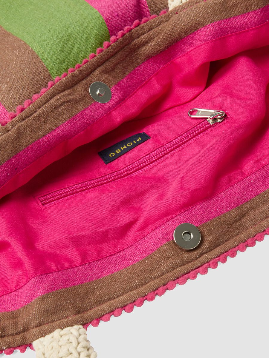Multicolour beach bag in a cotton and viscose blend_3