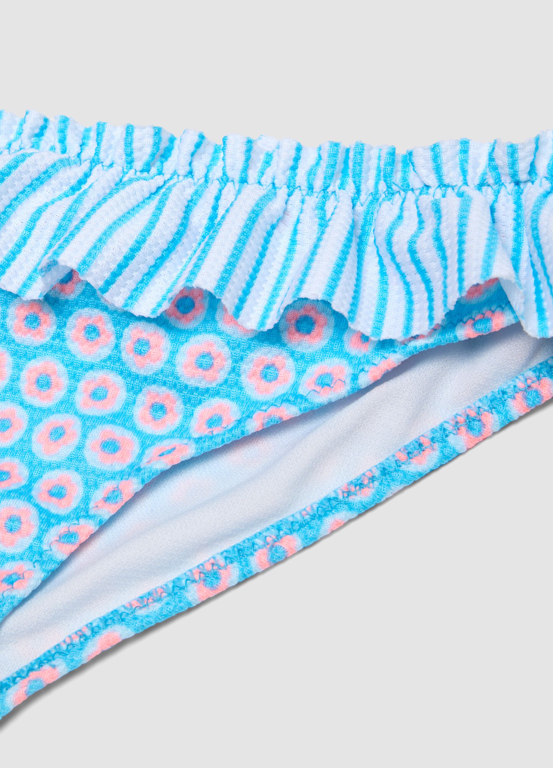 Blue ruffled bikini for girls