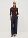 Brown viscose-blend polo-collar jumper, regular fit_1