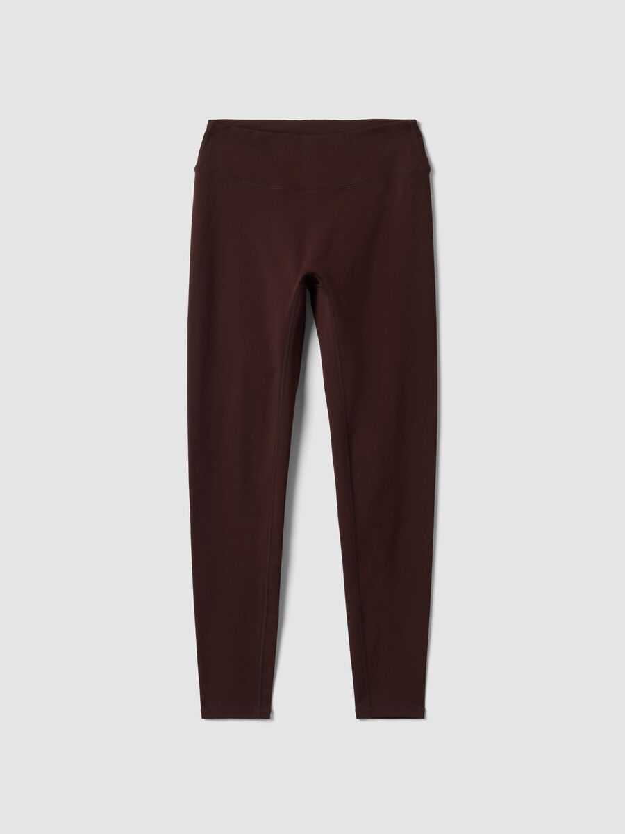 Brown high-waisted stretch leggings_5