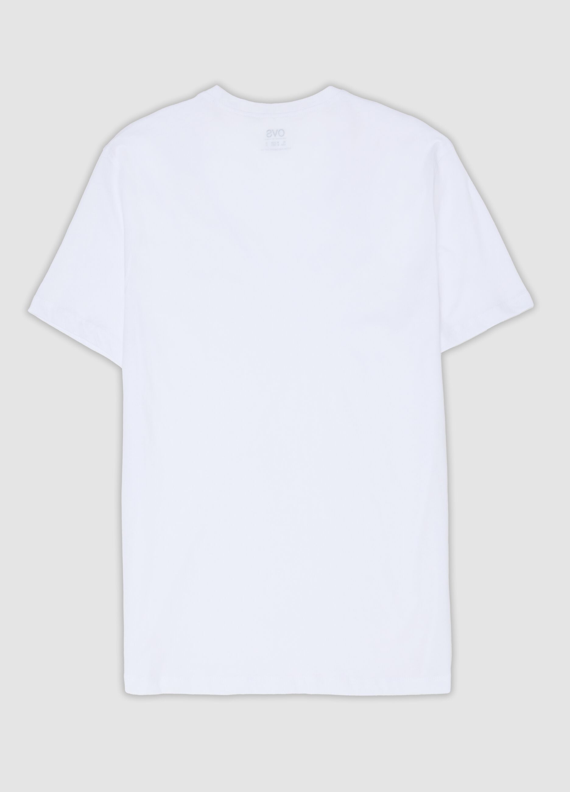 2-pack of white pure extra-fine cotton T-shirts with deep V-neck